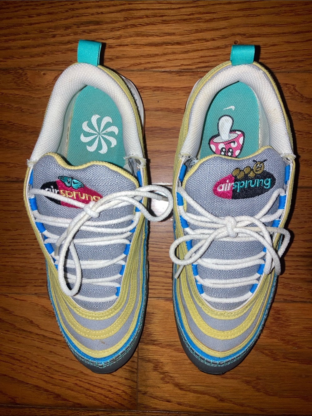 Nike Athletic Shoes - Teal, Yellow, Gray